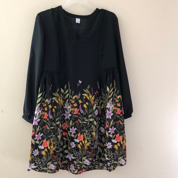 Old Navy Floral-Print Georgette Swing Dress Womens - Picture 3 of 4